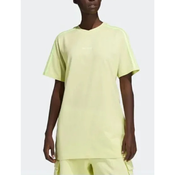 Adidas x Ivy Park 3 Stripe Short Sleeve T Shirt Frozen Yellow Unisex Size 4XL - Picture 1 of 10